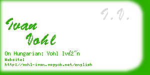 ivan vohl business card